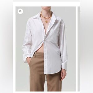 Citizens of Humanity Kayla Collared Button Down Optic White Size Large